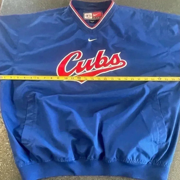 Vintage Y2K Nike MLB Chicago Cubs Blue Pullover Center Swoosh Jacket Sz XL - Picture 4 of 14